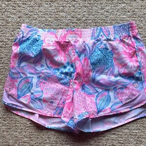 NWOT Lilly Pulitzer Pink and Blue Floral Athletic Shorts